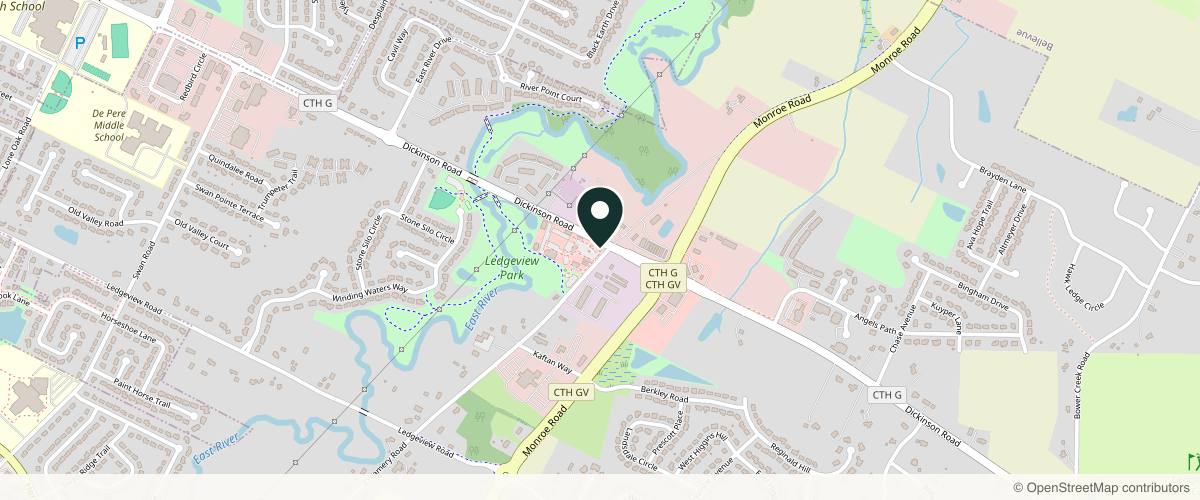 Map showing the exact location of REN Rejuvenation Bar at 3706 Creamery Rd, De Pere, WI 54115, USA