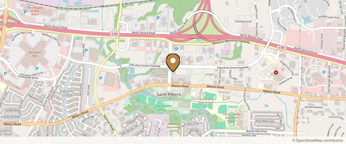 Map showing the exact location of Renaissance Plastic Surgery & R Medical Spa at 145 St Peters Centre Blvd, St Peters, MO 63376, USA