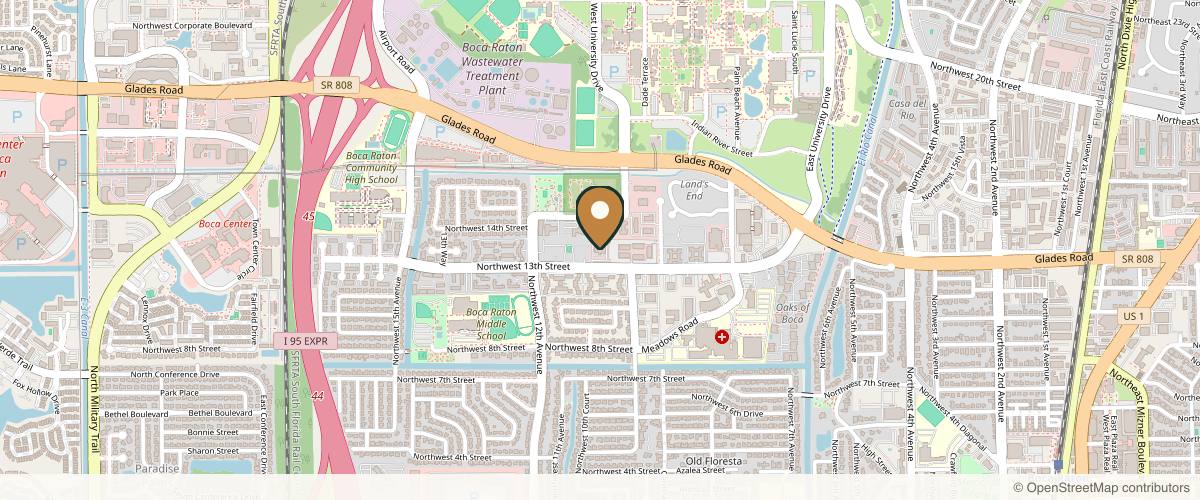 Map showing the exact location of Rendon Center for Dermatology and Aesthetic Medicine at 1001 NW 13th St Suite 100, Boca Raton, FL 33486, USA