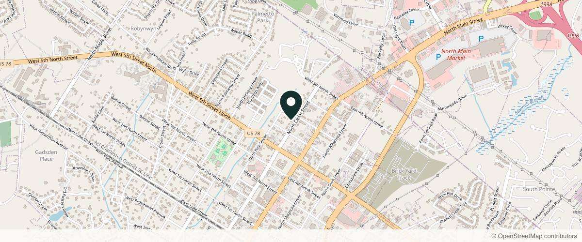 Map showing the exact location of Renew - Aesthetics, IV Vitamin Hydration, Vitamin Injection, Medical Weight Loss at 710 N Cedar St, Summerville, SC 29483, USA