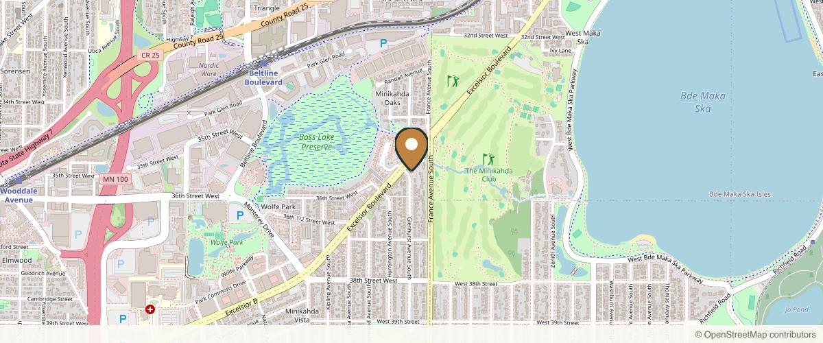 Map showing the exact location of RENEW Med Spa Plus at 3947 Excelsior Blvd Unit 112, Minneapolis, MN 55416, USA