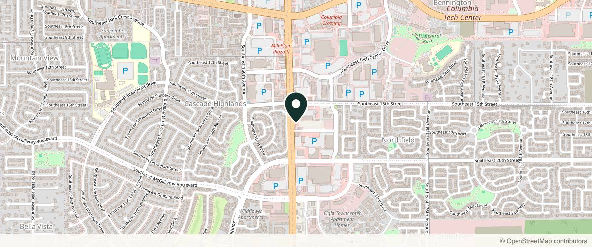 Map showing the exact location of Renewed Skin & Wellness at 16400 SE 18th St, Vancouver, WA 98683, USA