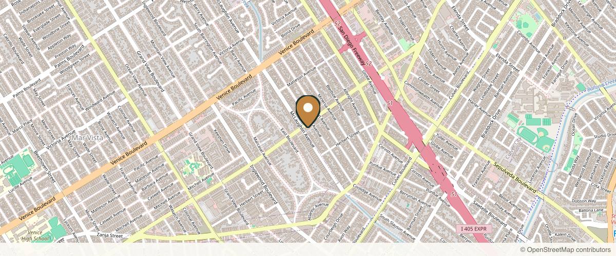 Map showing the exact location of Renouveau at 11600 Washington Pl #106, Los Angeles, CA 90066, USA