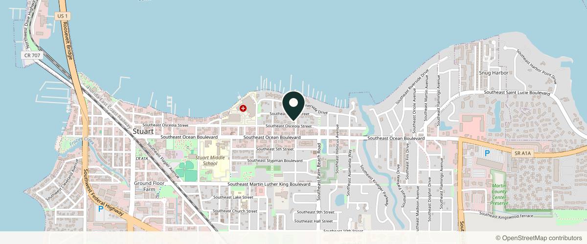 Map showing the exact location of RENU at 845 SE Osceola St, Stuart, FL 34994, USA