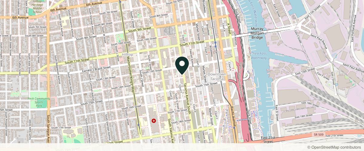 Map showing the exact location of Replete Medical Spa at 1326 Tacoma Ave S Ste 204, Tacoma, WA 98402, USA