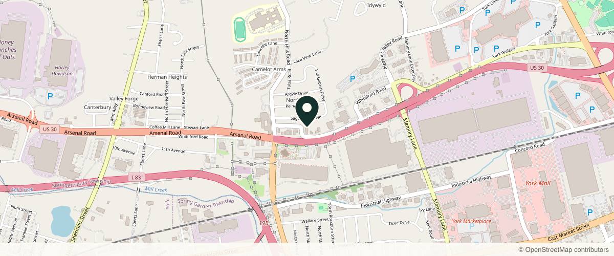 Map showing the exact location of Reset Medical Spa and Wellness Center at 1755 Whiteford Rd Suite 100, York, PA 17402, USA