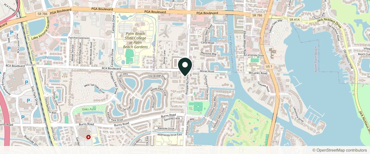 Map showing the exact location of ReSpa Palm Beach at 300 Village Square Crossing Ste 202, Palm Beach Gardens, FL 33410, USA