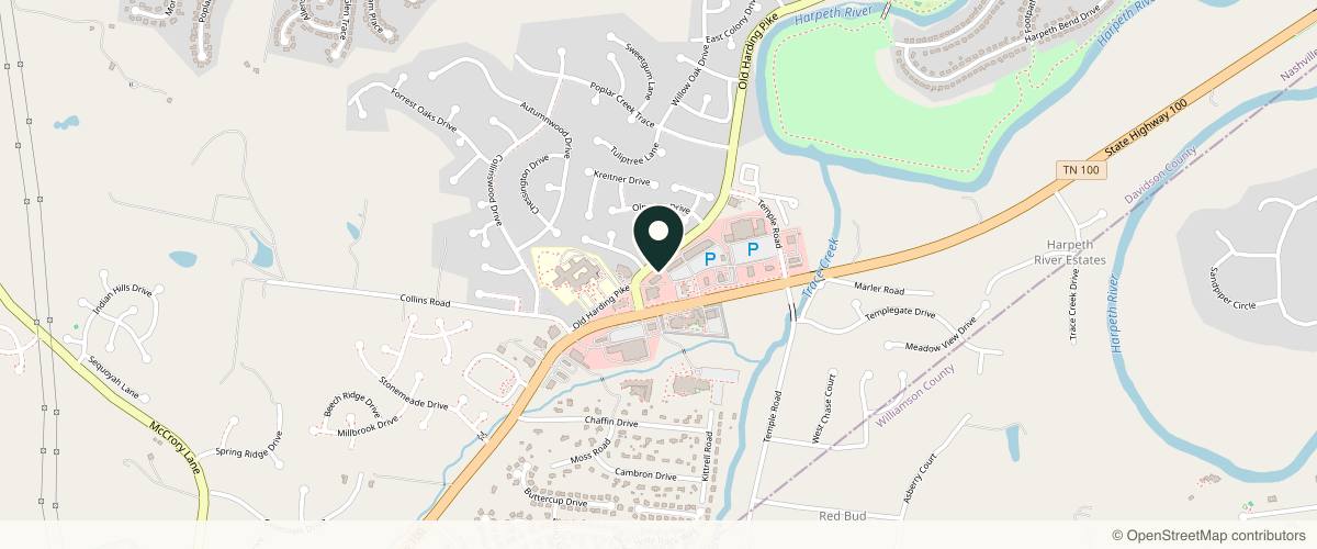 Map showing the exact location of Restoration Dermatology | Bellevue, TN at 7833 Old Harding Pike, Nashville, TN 37221