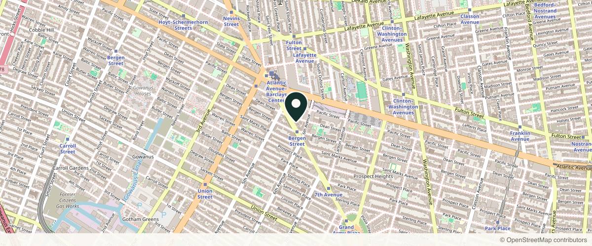 Map showing the exact location of Restore Hyper Wellness at 225 Flatbush Ave, Brooklyn, NY 11217, USA