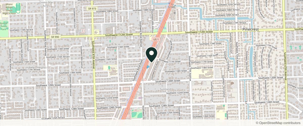 Map showing the exact location of Restore Hyper Wellness at 11723 S Dixie Hwy, Pinecrest, FL 33156, USA
