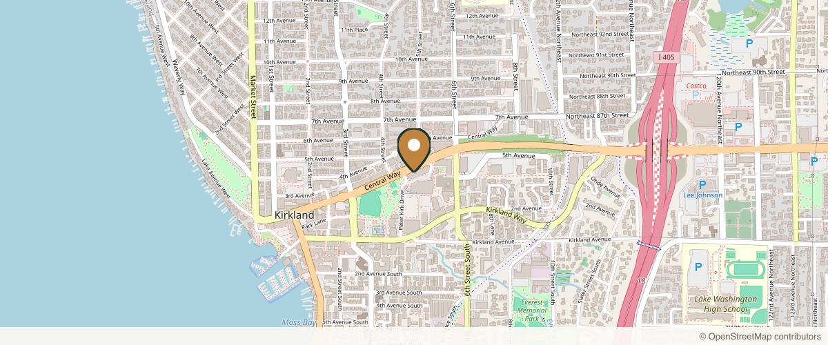 Map showing the exact location of Restore Hyper Wellness at 400 Urban Plz Ste 125, Kirkland, WA 98033, USA