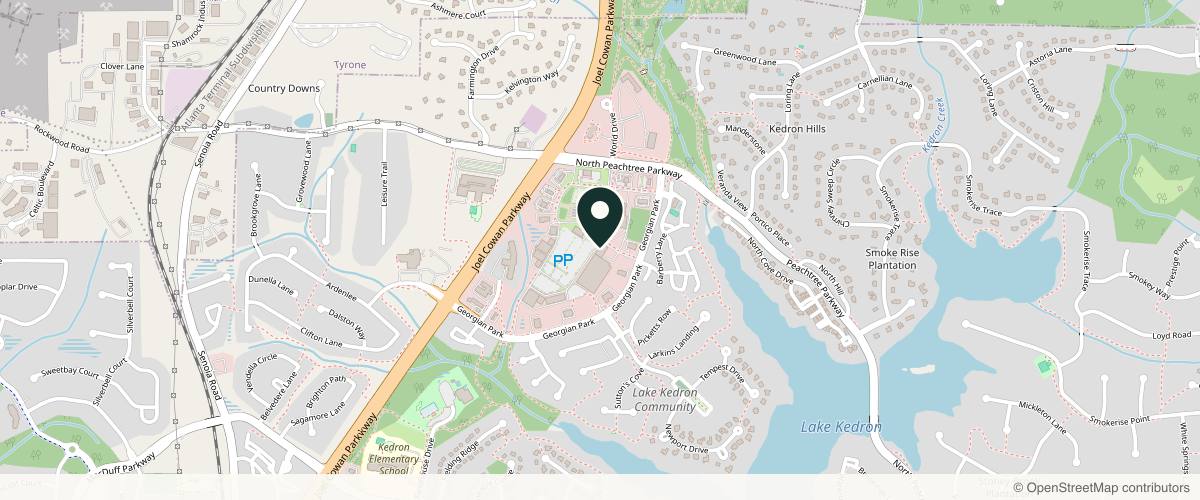 Map showing the exact location of Restore Hyper Wellness at 1202 N Peachtree Pkwy, Peachtree City, GA 30269, USA