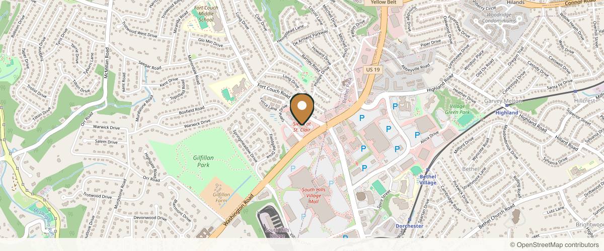 Map showing the exact location of Restore Hyper Wellness at 100 Siena Dr Suite 185, Pittsburgh, PA 15241, USA