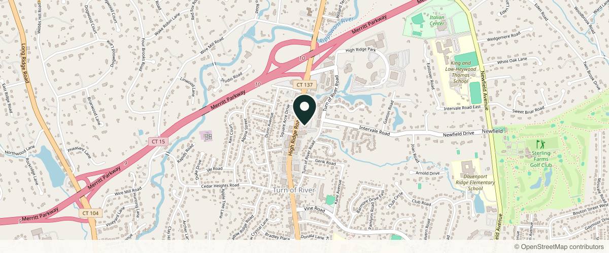 Map showing the exact location of Restore Hyper Wellness at 1055 High Ridge Rd, Stamford, CT 06905, USA