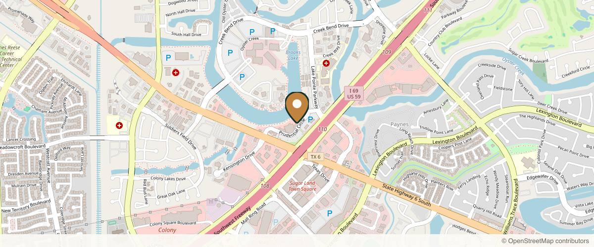 Map showing the exact location of Restore Hyper Wellness at 15890 Southwest Fwy #200, Sugar Land, TX 77478, USA
