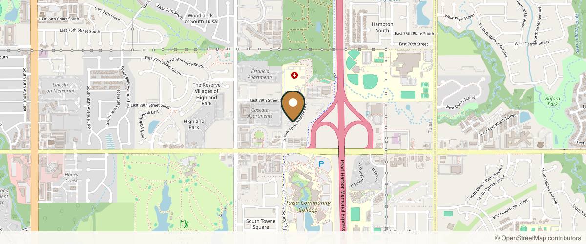 Map showing the exact location of Results Medical Aesthetics & Wellness at 8006 S 101st E Ave, Tulsa, OK 74133, USA