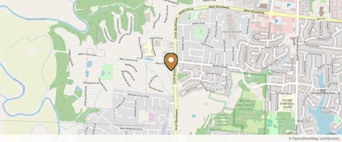 Map showing the exact location of Retuva Medical Spa at 725 S Scott Blvd Ste 102, Columbia, MO 65203, USA