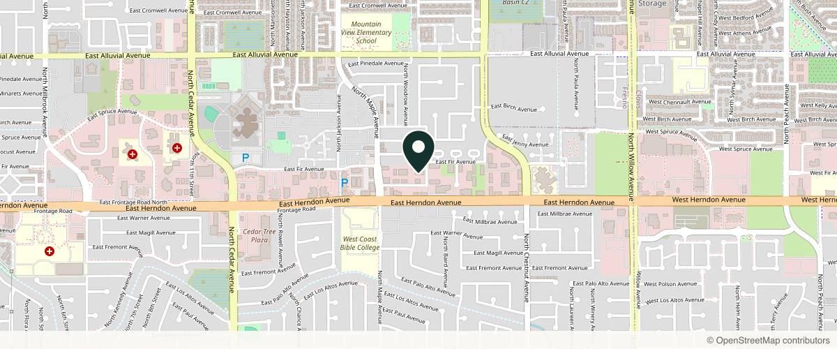 Map showing the exact location of Revay Aesthetics at 7085 N Whitney Ave Ste 108, Fresno, CA 93720, USA