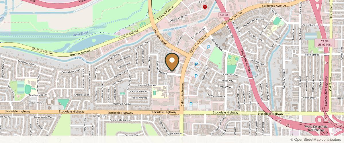 Map showing the exact location of Reveal Medical Aesthetics at 5300 Lennox Ave Ste 101, Bakersfield, CA 93309, USA