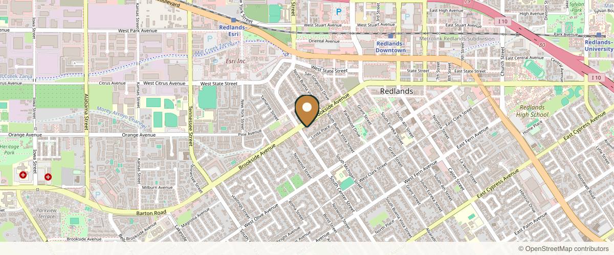 Map showing the exact location of Reverse Gravity Medical Aesthetics at 627 Brookside Ave, Redlands, CA 92373, USA