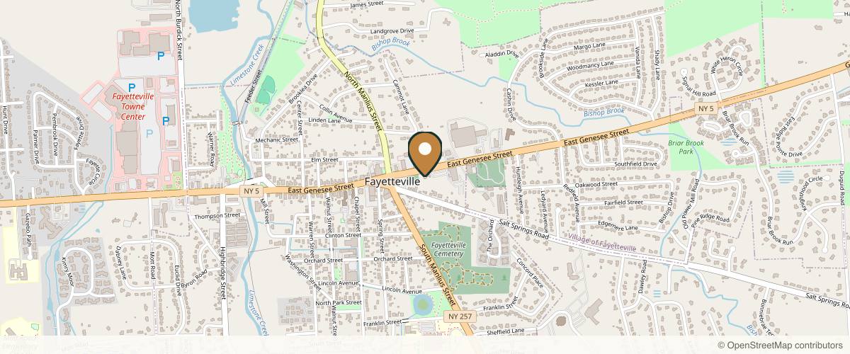 Map showing the exact location of Revitalize Aesthetics at 516 E Genesee St, Fayetteville, NY 13066, USA