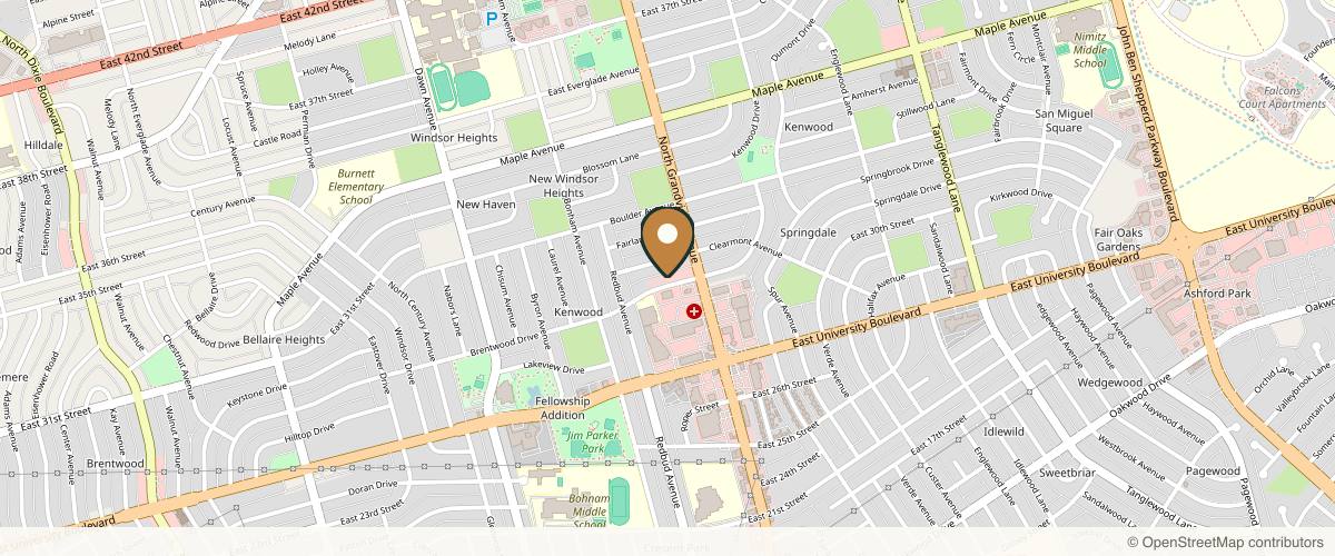 Map showing the exact location of Revitalize Health & Wellness | IV Therapy Odessa at 3415 Brentwood Dr, Odessa, TX 79762, USA