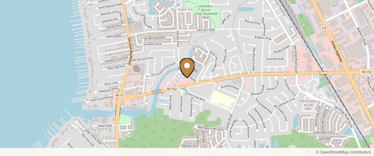 Map showing the exact location of Revive Aesthetics at 4465 Baymeadows Rd Ste 7, Jacksonville, FL 32217, USA