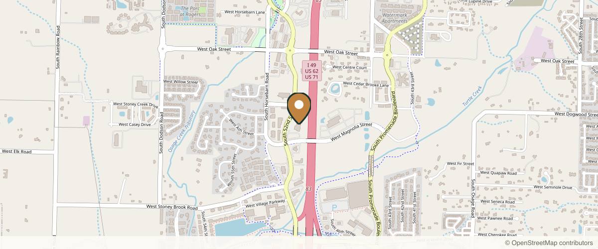 Map showing the exact location of Revive Medical Spa, LLC Rogers at 1001 S 52nd St, Rogers, AR 72758, USA