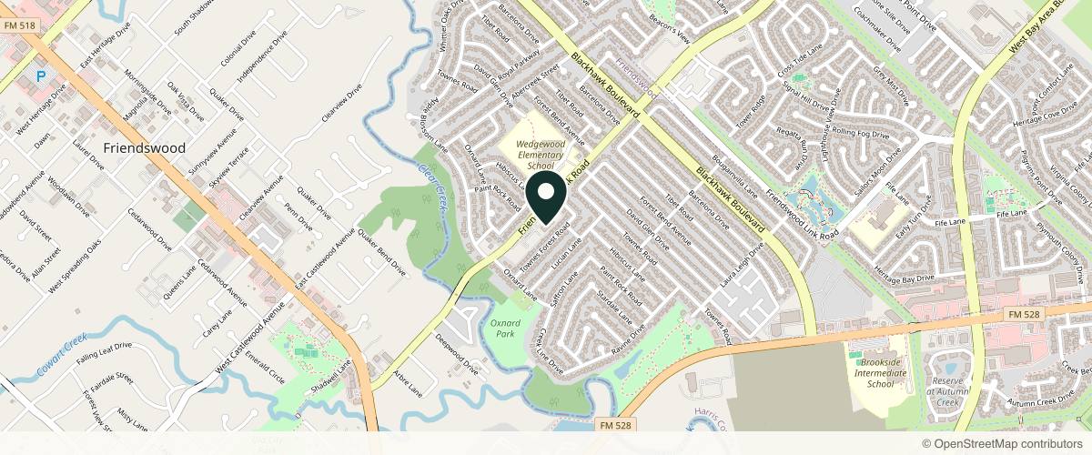 Map showing the exact location of RevIVe Medspa & Wellness at 4211 Friendswood Link Rd, Friendswood, TX 77546, USA
