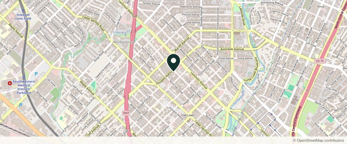 Map showing the exact location of Revive Primary Care & Med Spa - Highland Park at 3330 Douglas Ave, Dallas, TX 75219, USA