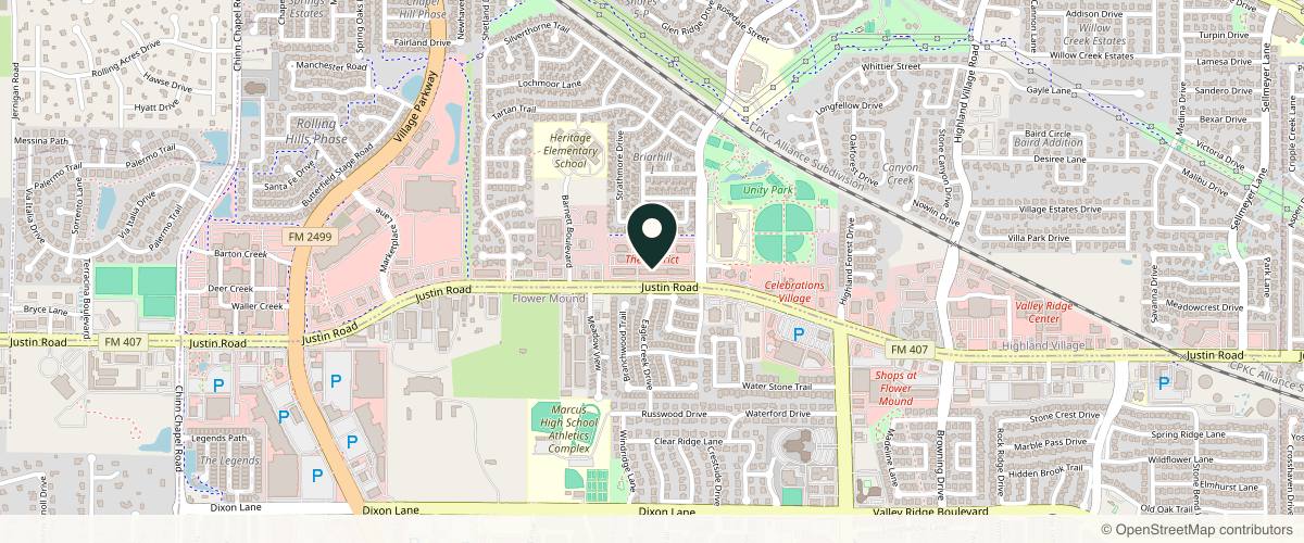 Map showing the exact location of Revive Primary Care & Med Spa - Highland Village at 2570 FM 407 #160, Highland Village, TX 75077, USA
