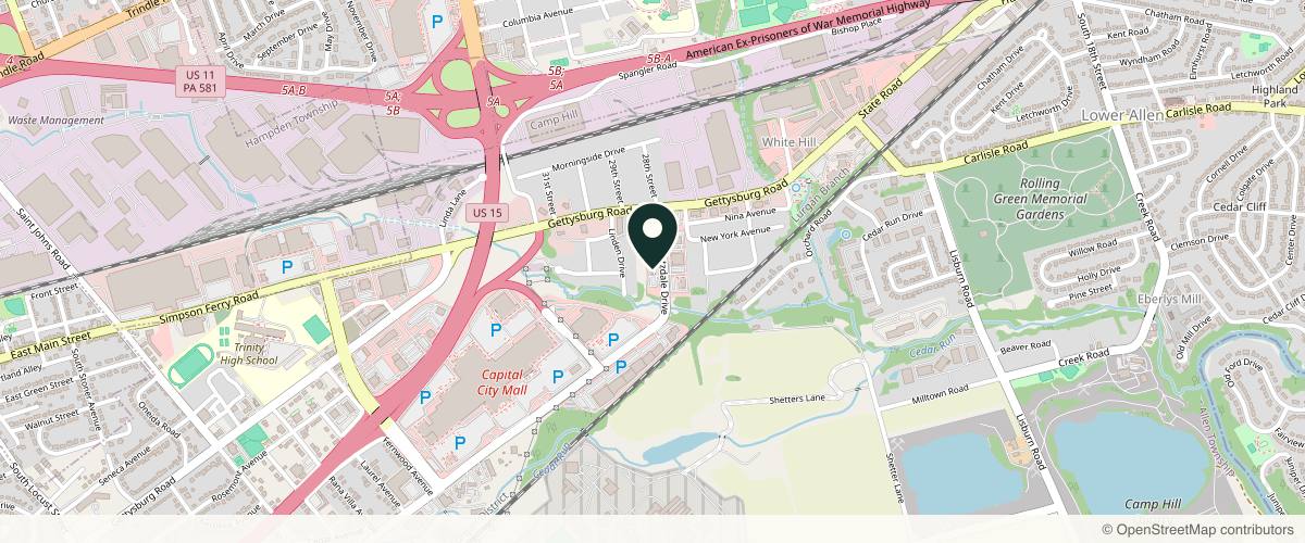 Map showing the exact location of Revived Medical Aesthetics at 3300 Hartzdale Dr #101, Camp Hill, PA 17011, USA