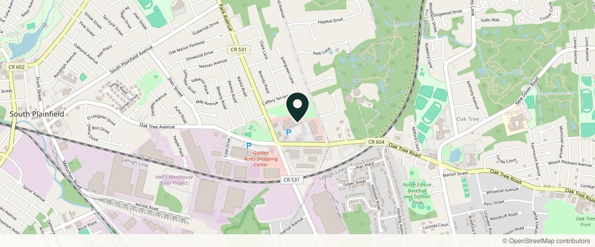 Map showing the exact location of Rewind Bar Med Spa - Laser Hair Removal - Facials & Skin Care at 907 Oak Tree Ave Ste 11A, South Plainfield, NJ 07080, USA