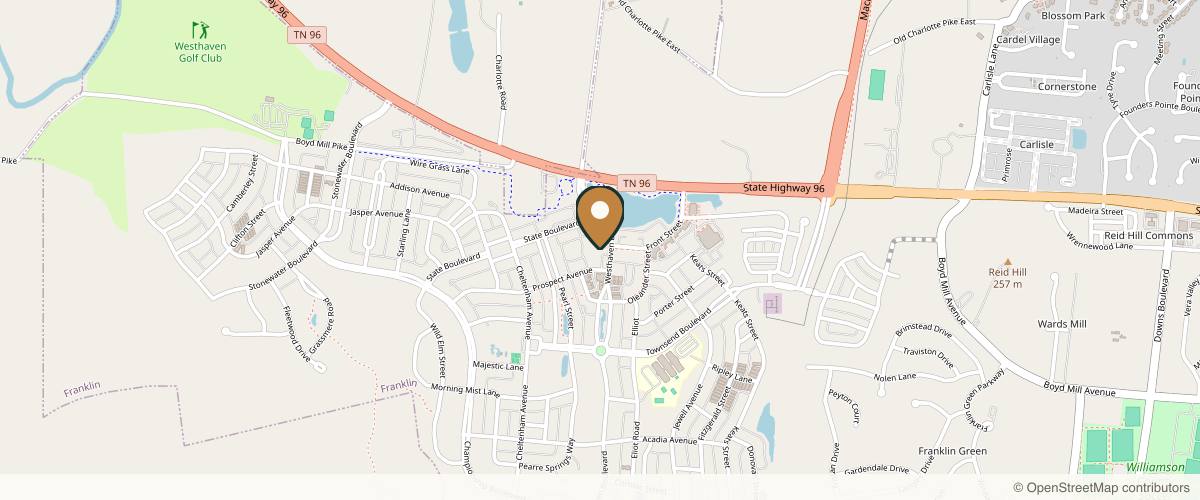Map showing the exact location of ReWind Medical Solutions at 1025 Westhaven Blvd #150, Franklin, TN 37064, USA