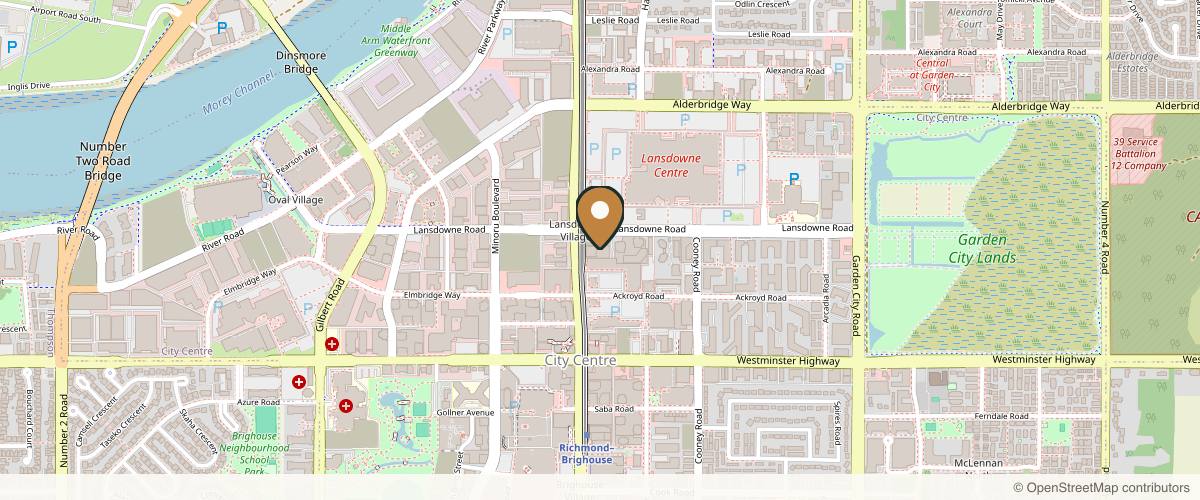 Map showing the exact location of Richmond Anti-Aging Clinic 列治文抗衰老中心 at 5580 Number 3 Rd Unit 110, Richmond, BC V6X 2C8, Canada