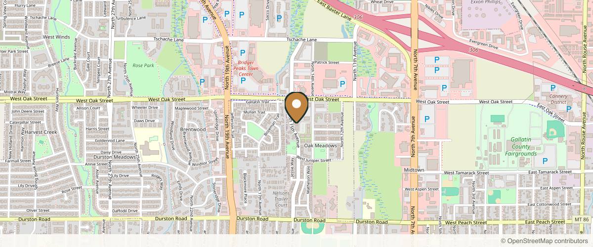 Map showing the exact location of Ridgway Plastic Surgery & Medical Spa at 1188 N 15th Ave Unit 1, Bozeman, MT 59715, USA