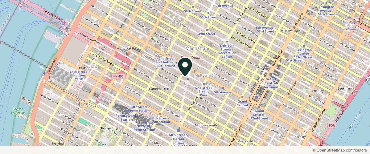 Map showing the exact location of riko - laser & medical aesthetics at 1441 Broadway Ste 2403, New York, NY 10018, USA
