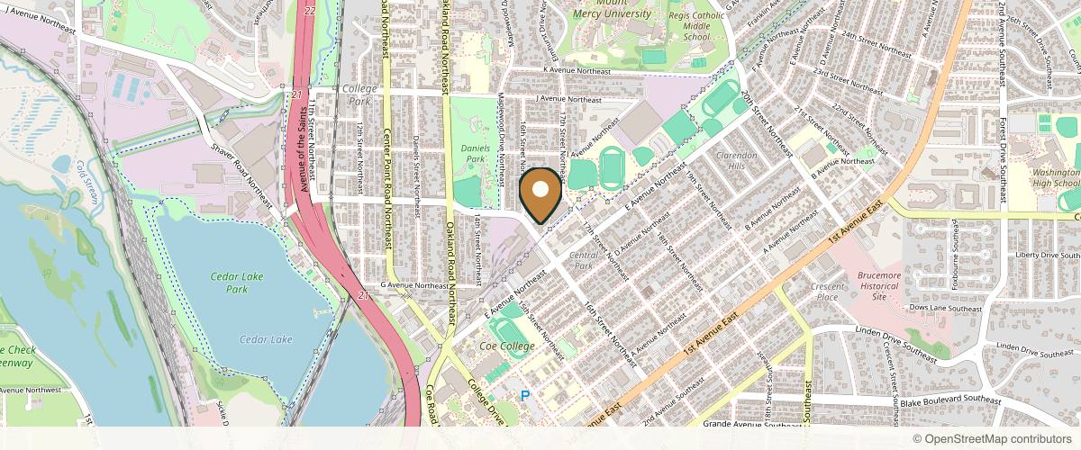 Map showing the exact location of RISE Skin & Body at 700 16th St NE Ste 103, Cedar Rapids, IA 52402, USA