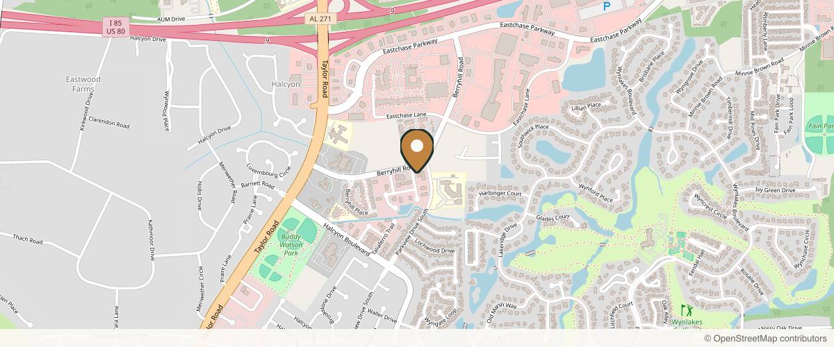 Map showing the exact location of River Region Dermatology and Laser at 2060 Berryhill Rd, Montgomery, AL 36117, USA