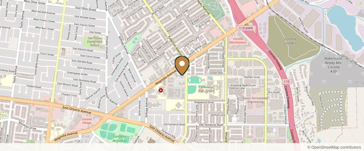 Map showing the exact location of RiverwalkMD Aesthetics at 1810 Fullerton Ave Ste 101, Corona, CA 92881, USA