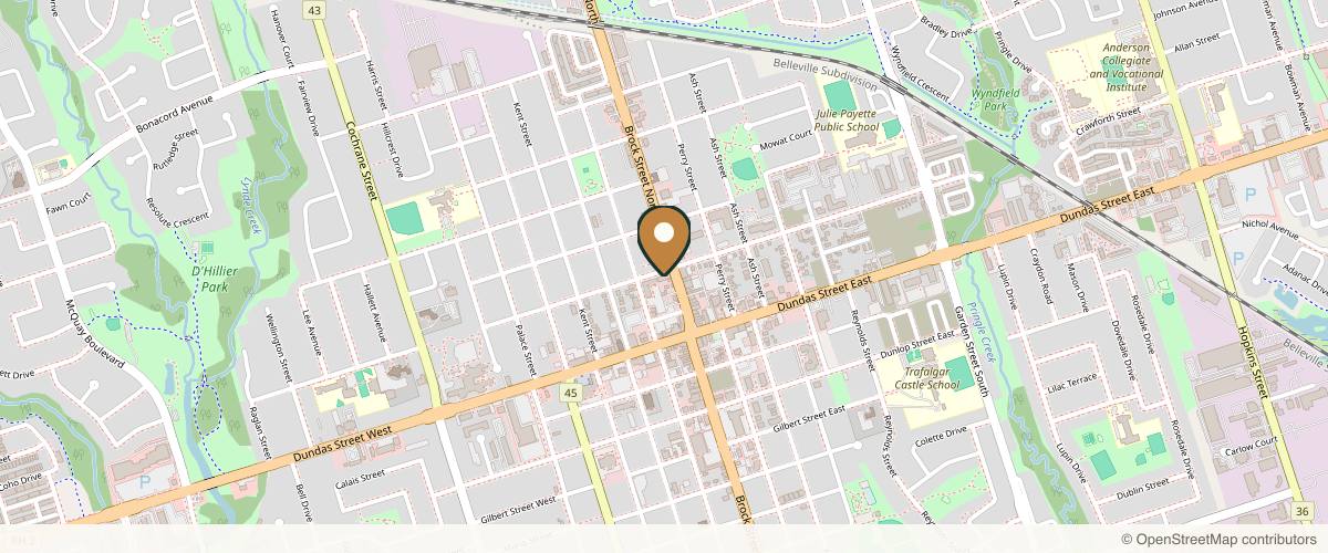 Map showing the exact location of RNRC Aesthetics at 101 Mary St W Unit 301, Whitby, ON L1N 2R4, Canada