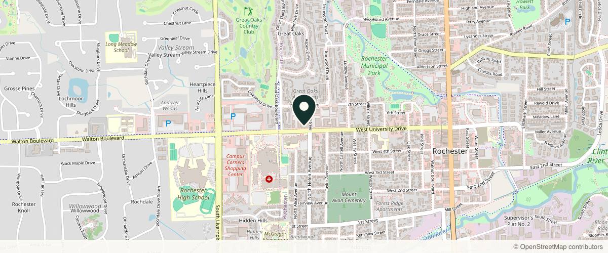 Map showing the exact location of Rochester Beauty Bar Medspa at 1000 W University Dr Ste 315, Rochester, MI 48307, USA