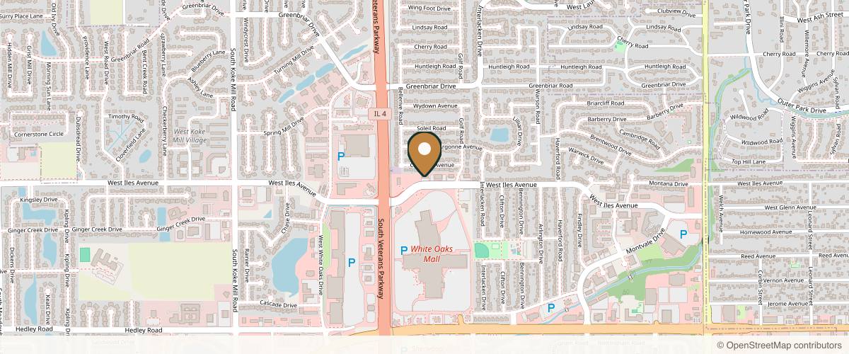 Map showing the exact location of Rose Aesthetics & Wellness Clinic at 2525 W Iles Ave Ste C, Springfield, IL 62704, USA