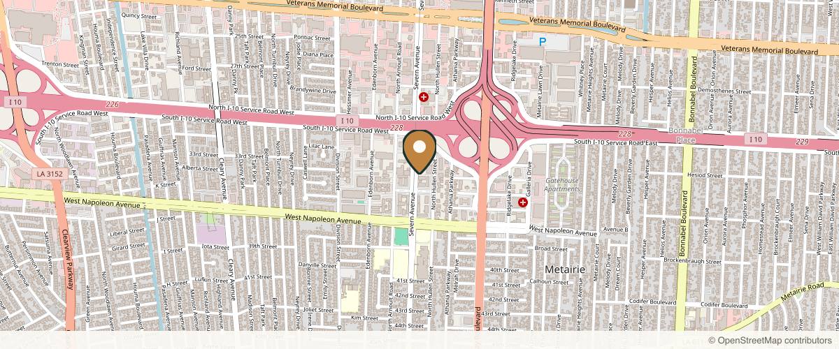 Map showing the exact location of Rose Dermatology & Laser Center LLC at 2325 Severn Ave Unit A, Metairie, LA 70001, USA