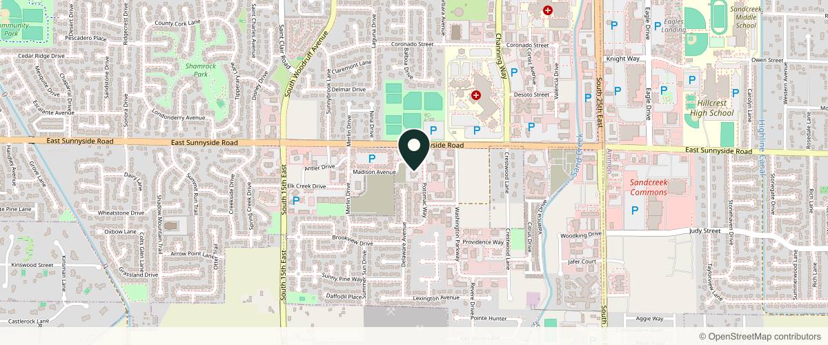 Map showing the exact location of Rosemark Aesthetics at 3450 Potomac Way, Idaho Falls, ID 83404, USA