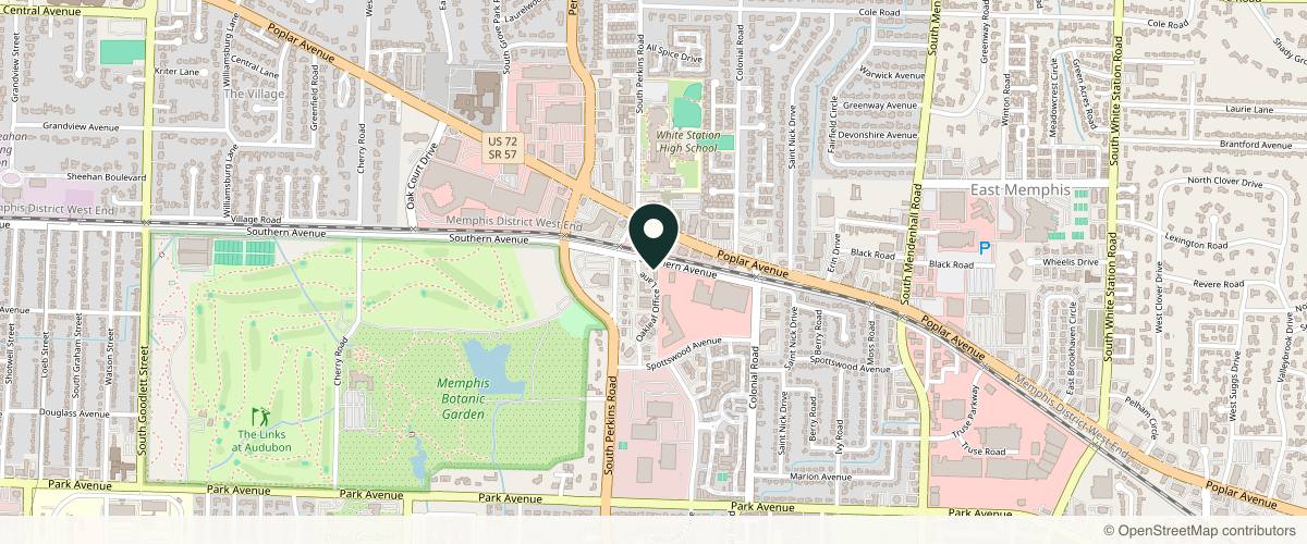 Map showing the exact location of Royalty Wellness Spa at 618 Oakleaf Office Ln Suite 200, Memphis, TN 38117, USA