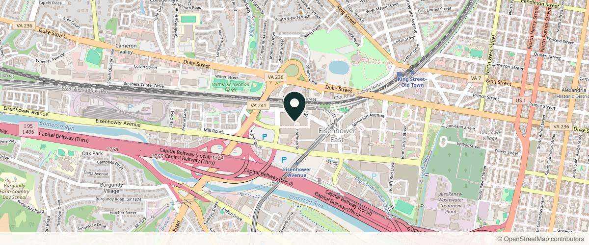 Map showing the exact location of Ruby Creed Wellness Spa at 2465 Mandeville Ln Suite 240 loft 14th, Alexandria, VA 22314, USA