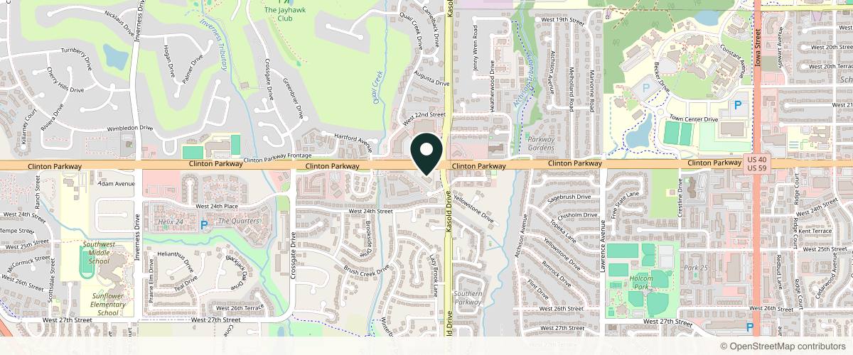 Map showing the exact location of S. Thetics Medspa + Wellbeing at 3510 Clinton Pkwy Pl #310, Lawrence, KS 66047, USA