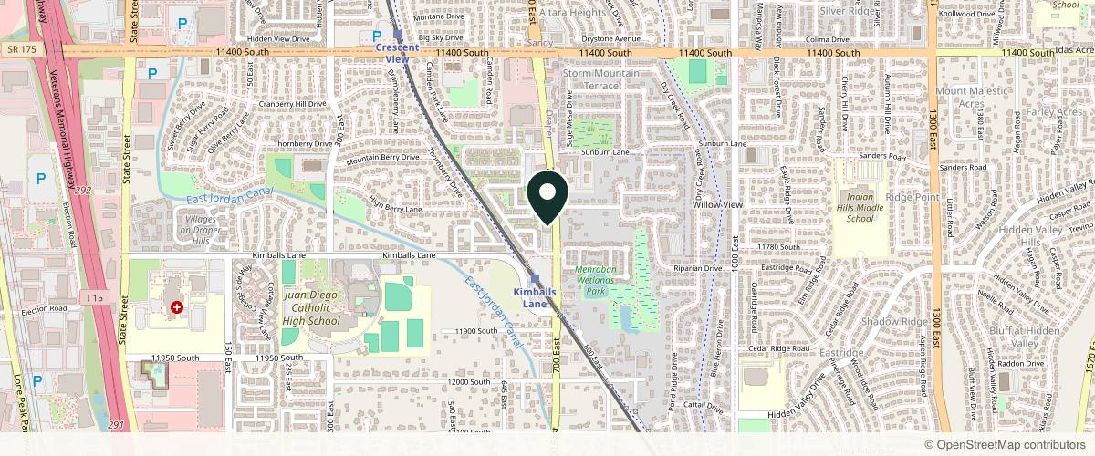 Map showing the exact location of Sage Dermatology and Mohs Surgery at 11760 S 700 E #112, Draper, UT 84020