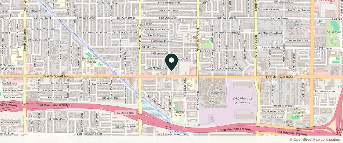 Map showing the exact location of Saguaro Dermatology | Phoenix Dermatologist at 3400 E McDowell Rd, Phoenix, AZ 85008